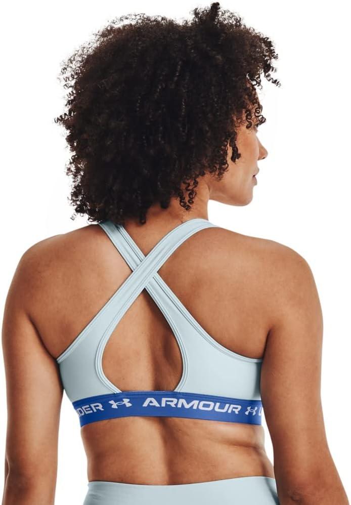imageUnder Armour Womens CrossBack Mid BraBreaker Blue 478White