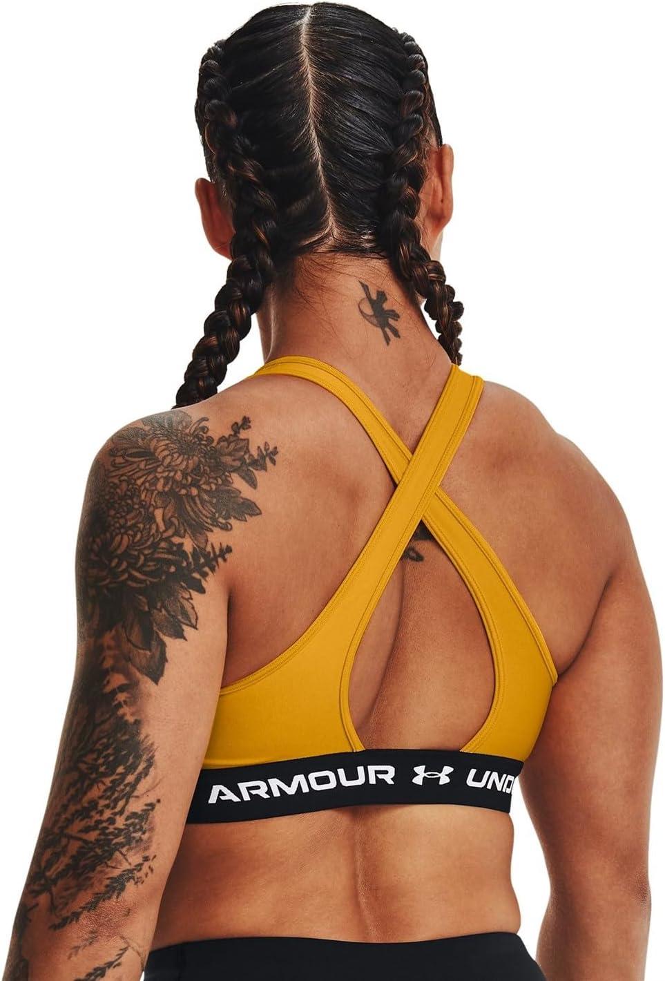 imageUnder Armour Womens CrossBack Mid BraCruise Gold 588White
