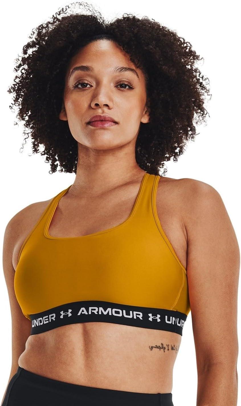 imageUnder Armour Womens CrossBack Mid BraCruise Gold 588White