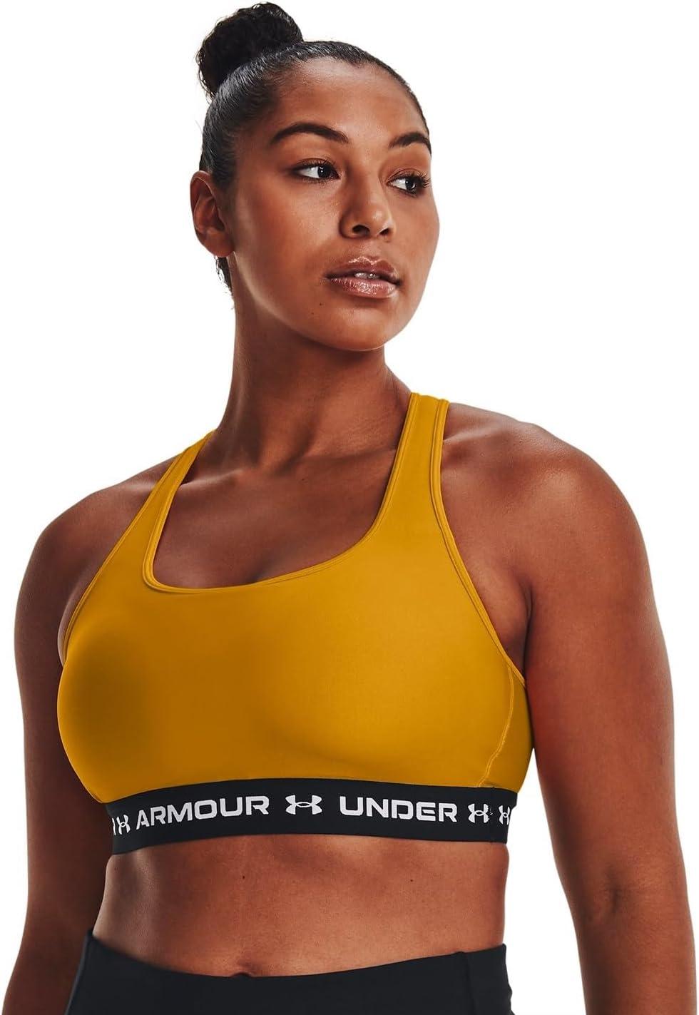 imageUnder Armour Womens CrossBack Mid BraCruise Gold 588White