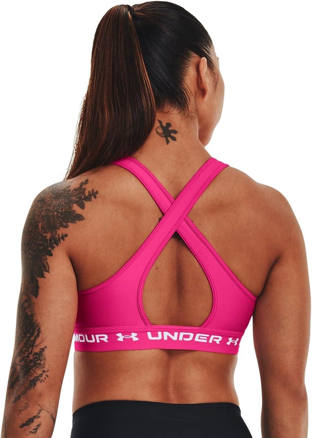 imageUnder Armour Womens CrossBack Mid BraElectro Pink 695White