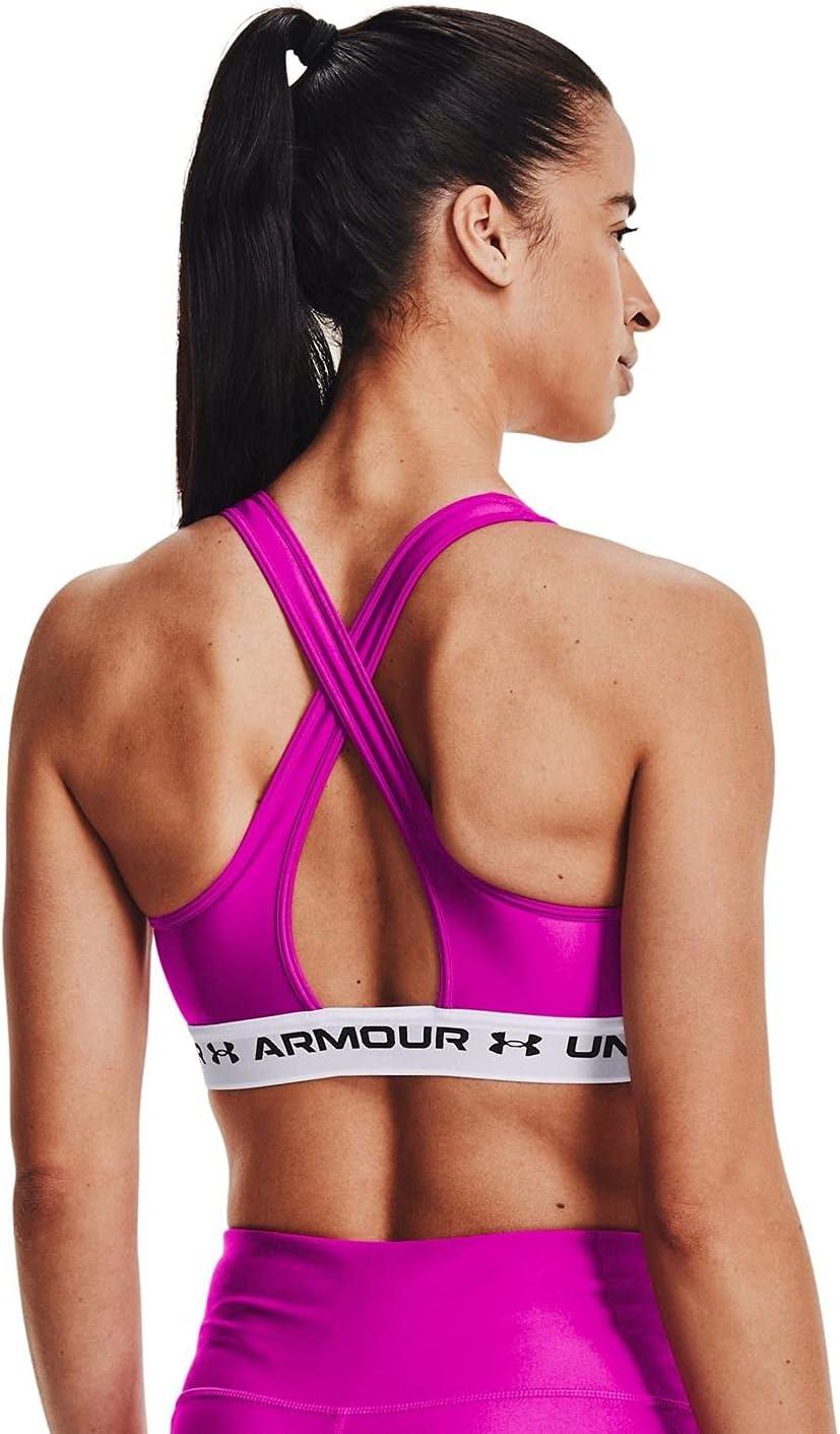 imageUnder Armour Womens CrossBack Mid BraMeteor Pink 660White