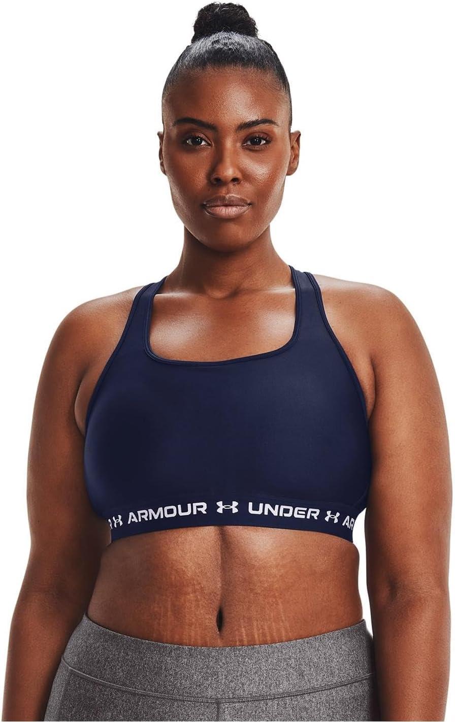 imageUnder Armour Womens CrossBack Mid BraMidnight Navy 410White