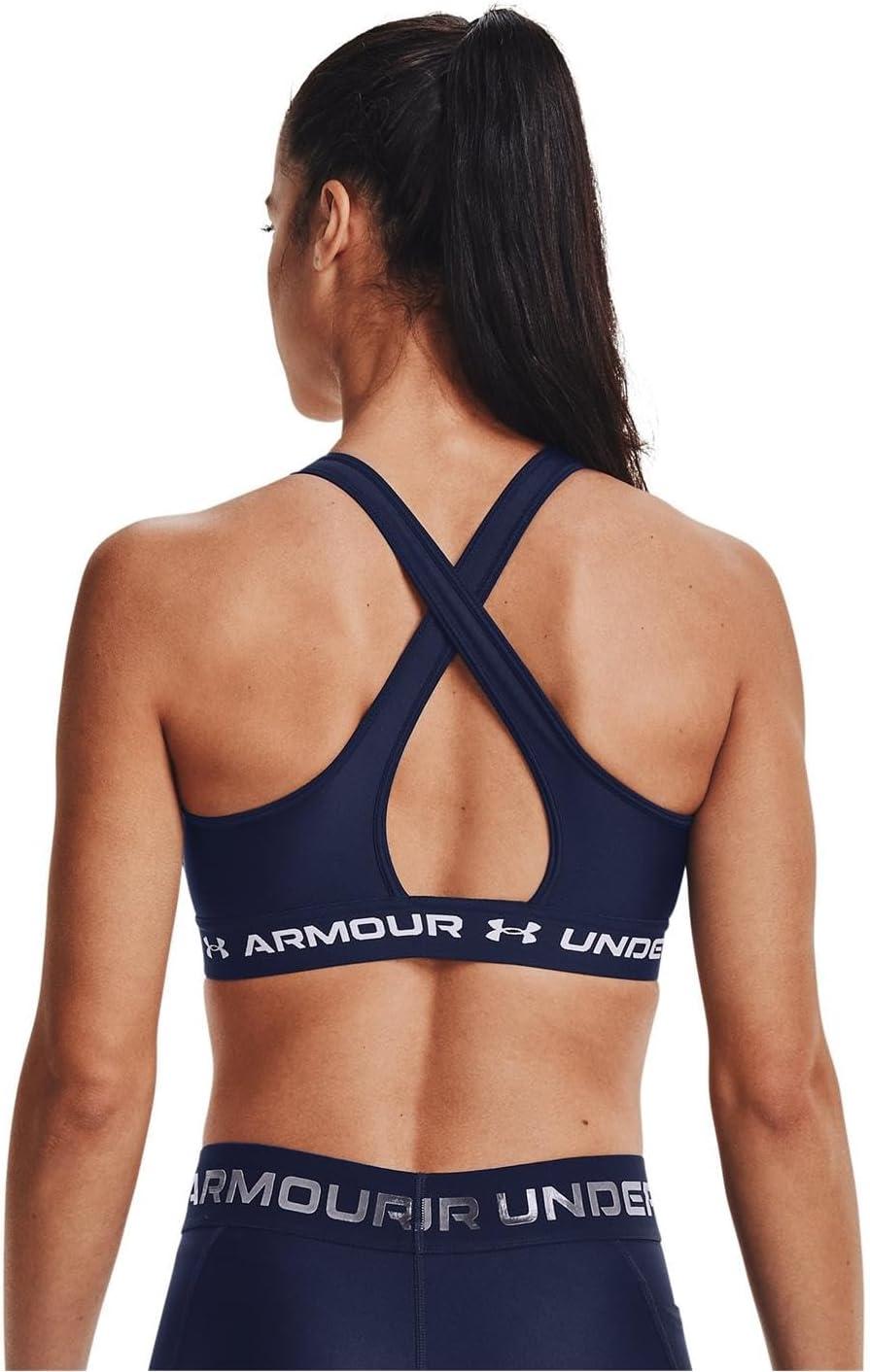 imageUnder Armour Womens CrossBack Mid BraMidnight Navy 410White