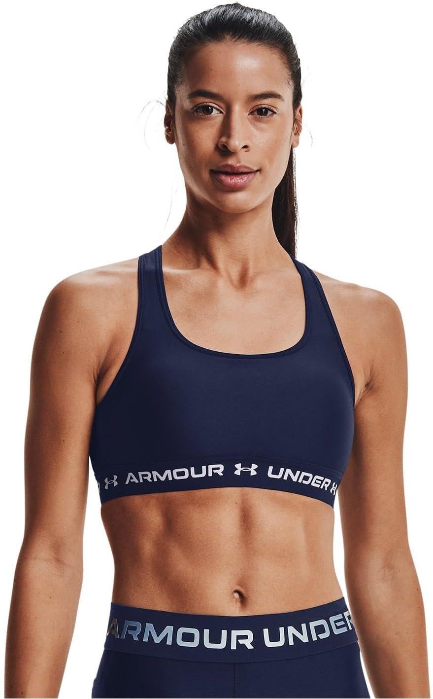 imageUnder Armour Womens CrossBack Mid BraMidnight Navy 410White