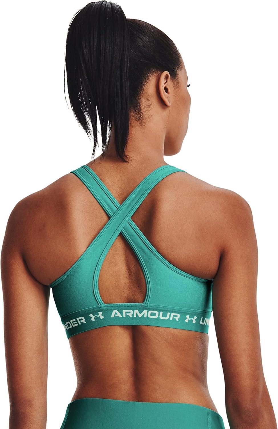 imageUnder Armour Womens CrossBack Mid BraNeptune Light Heather 369Sea Mist