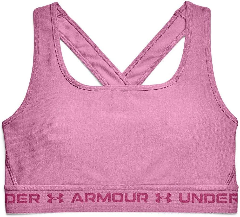 imageUnder Armour Womens CrossBack Mid BraPlanet Pink Light Heather 680Pink Quartz