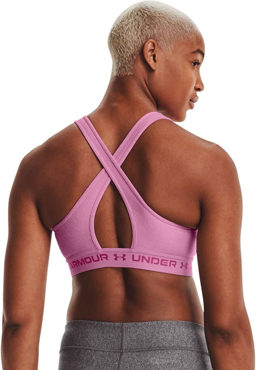 imageUnder Armour Womens CrossBack Mid BraPlanet Pink Light Heather 680Pink Quartz
