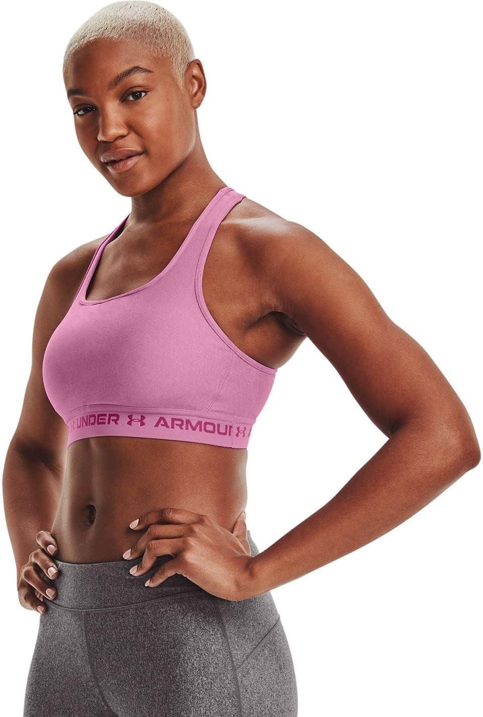 imageUnder Armour Womens CrossBack Mid BraPlanet Pink Light Heather 680Pink Quartz