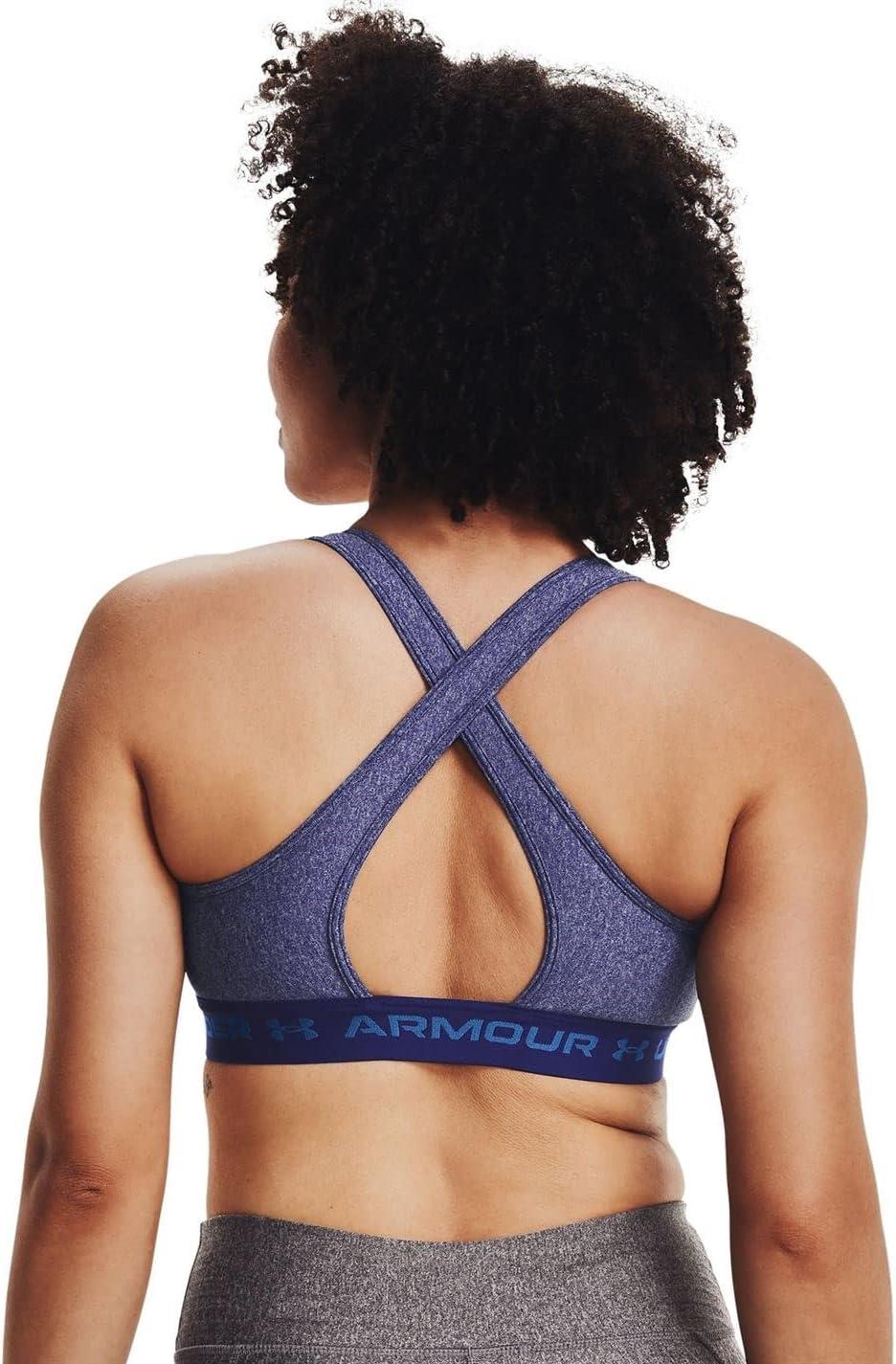 imageUnder Armour Womens CrossBack Mid BraRegal Light Heather 415Stardust Blue