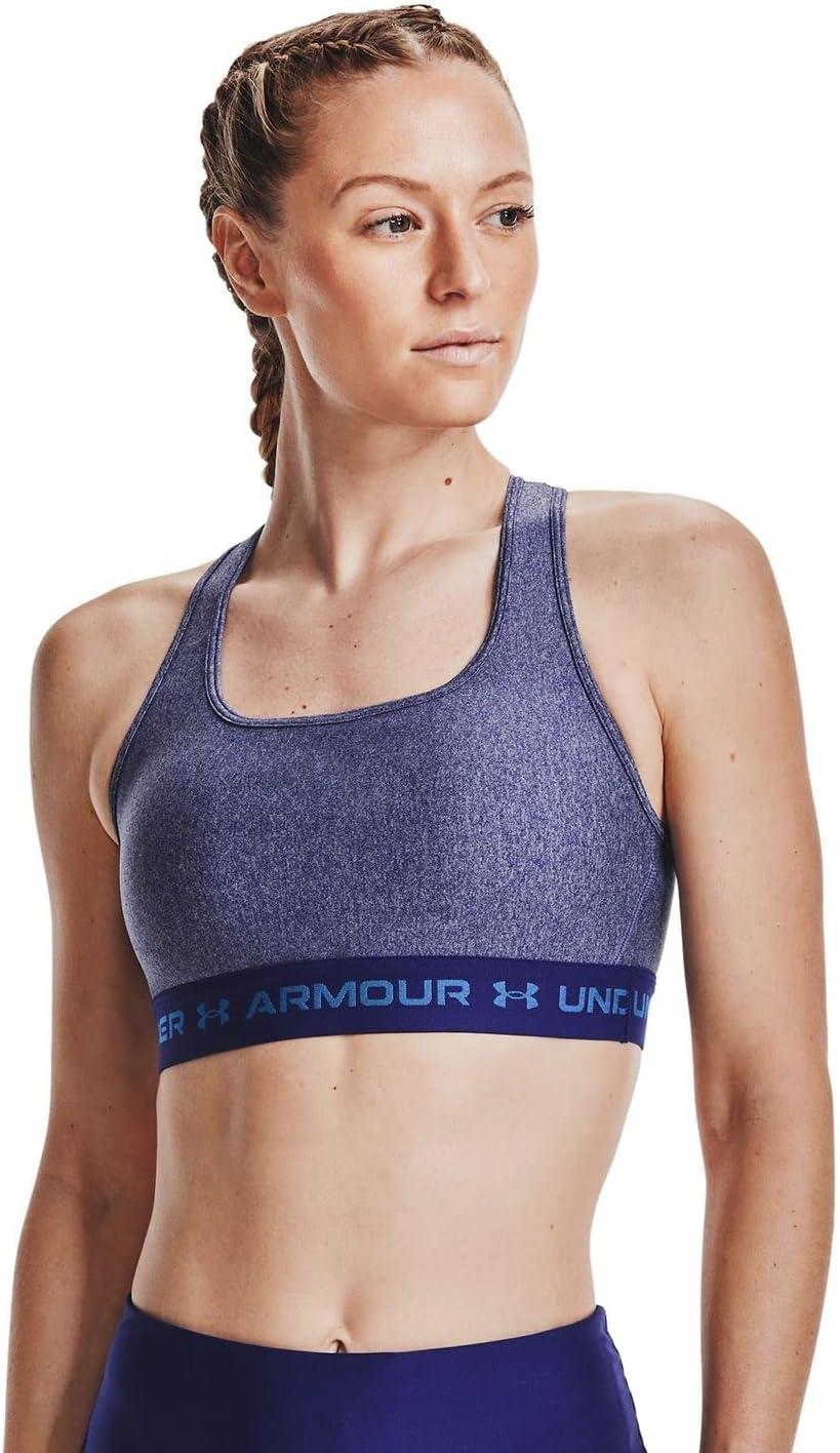 imageUnder Armour Womens CrossBack Mid BraRegal Light Heather 415Stardust Blue