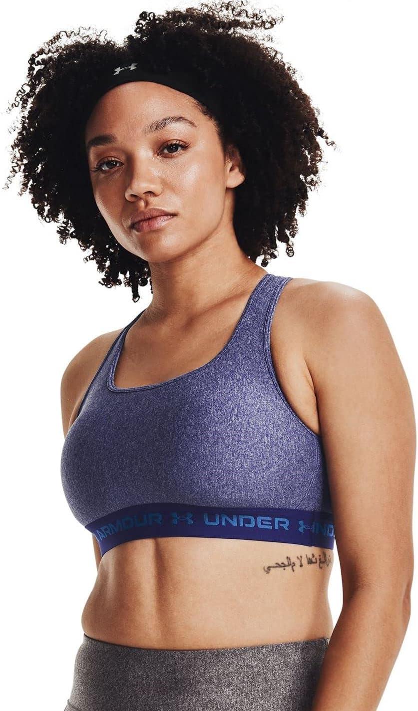 imageUnder Armour Womens CrossBack Mid BraRegal Light Heather 415Stardust Blue