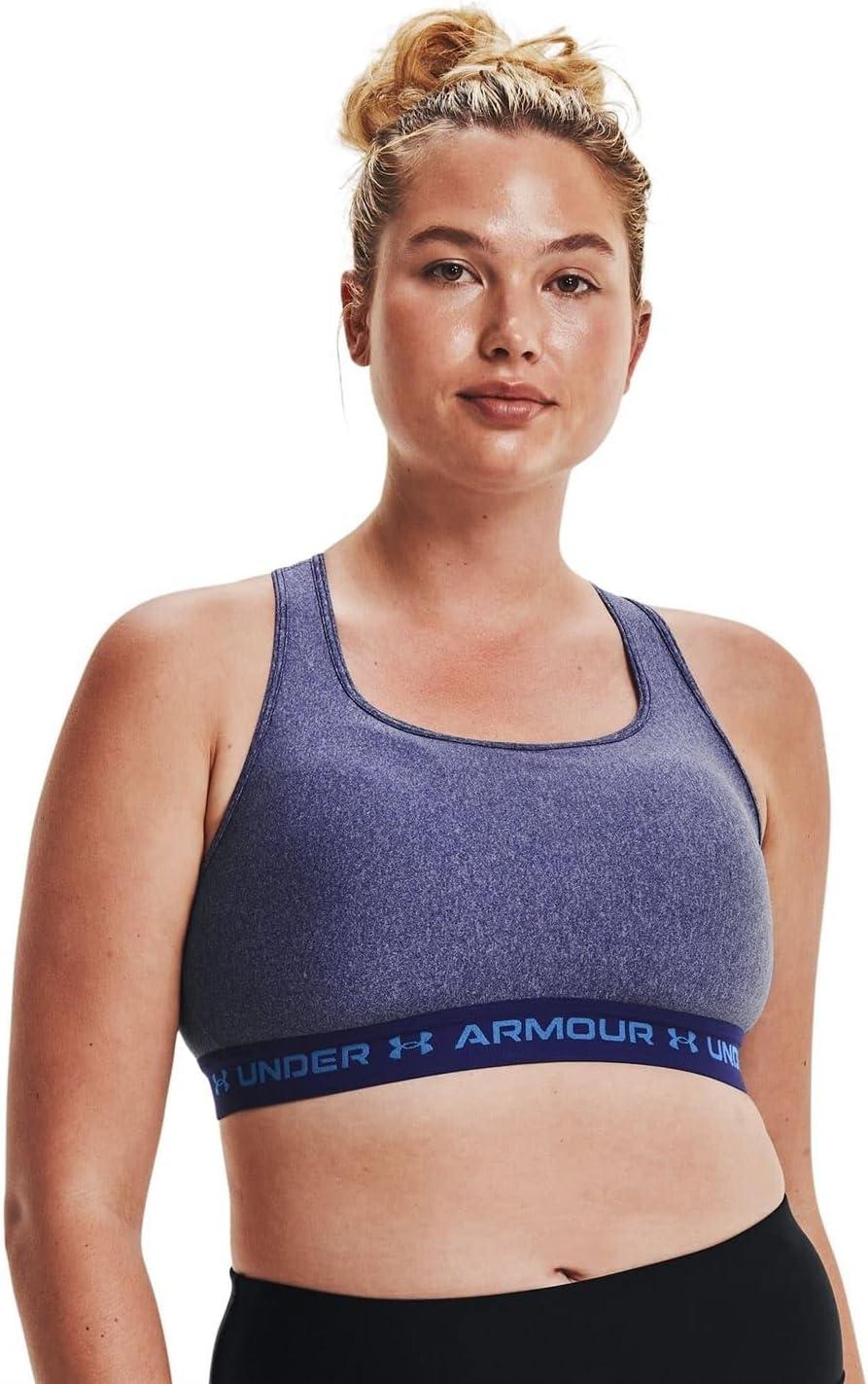 imageUnder Armour Womens CrossBack Mid BraRegal Light Heather 415Stardust Blue