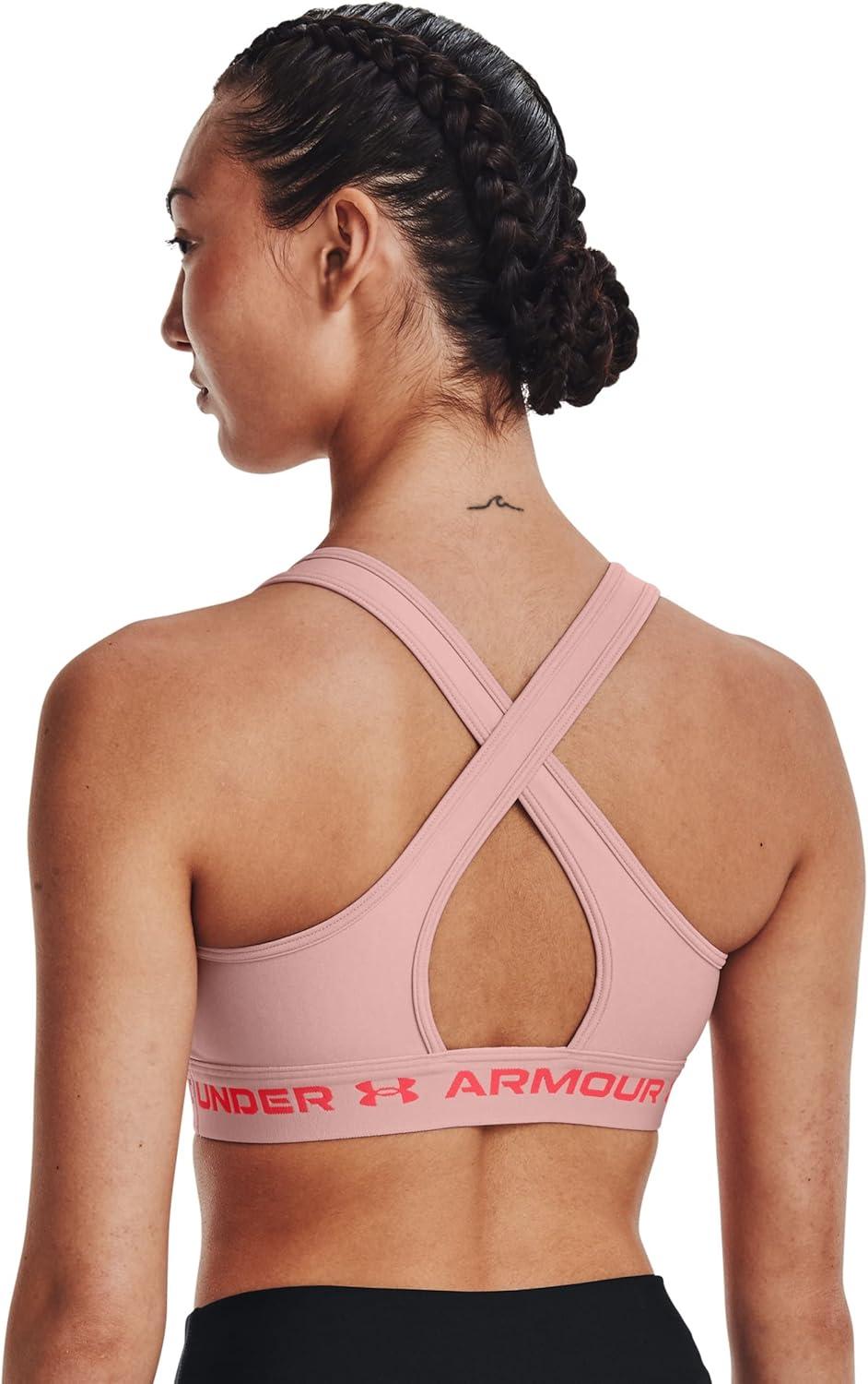 imageUnder Armour Womens CrossBack Mid BraRetro Pink Light Heather 676Beta