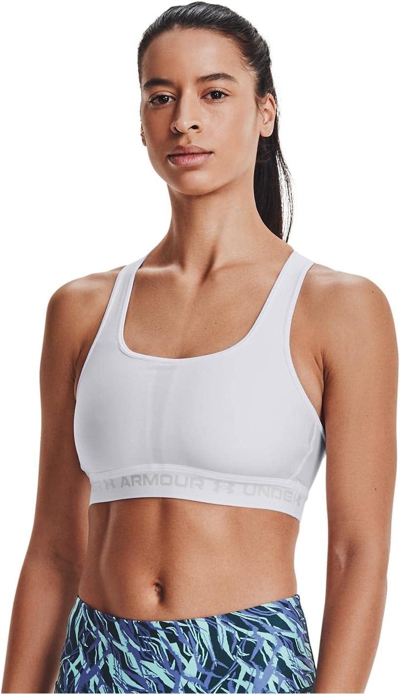 imageUnder Armour Womens CrossBack Mid BraWhite 100Halo Gray