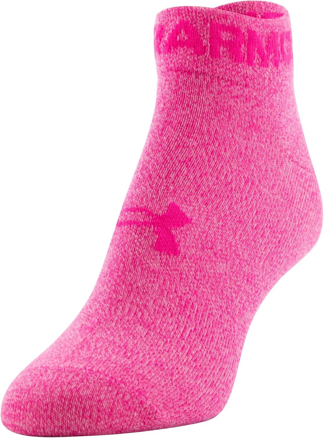 imageUnder Armour Womens Essential Lightweight Low Cut Socks 6PairsElectro PinkWhiteElectro Pink