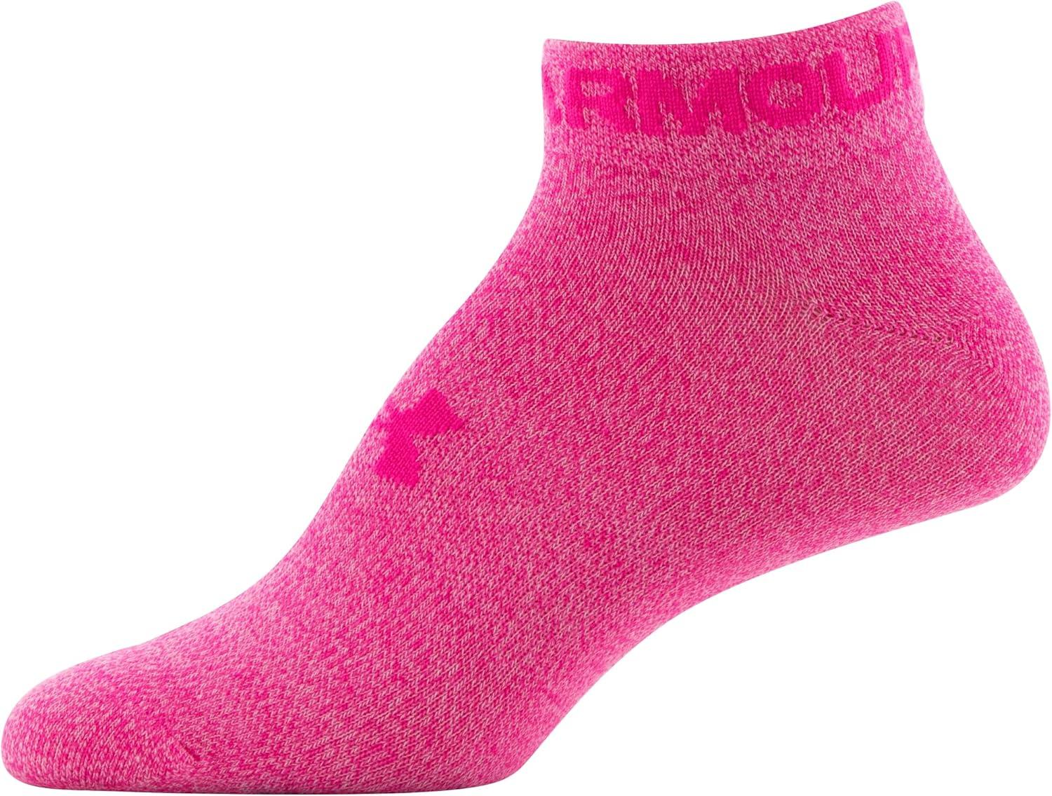 imageUnder Armour Womens Essential Lightweight Low Cut Socks 6PairsElectro PinkWhiteElectro Pink