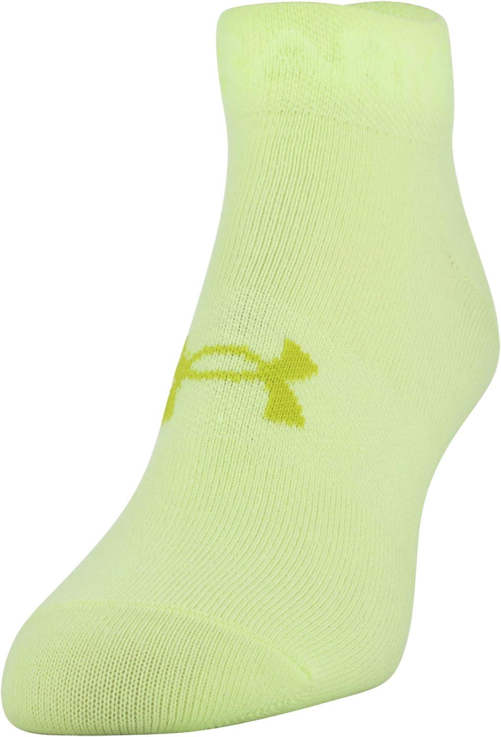 imageUnder Armour Womens Essential Lightweight Low Cut Socks 6PairsLime FizzHalo Gray