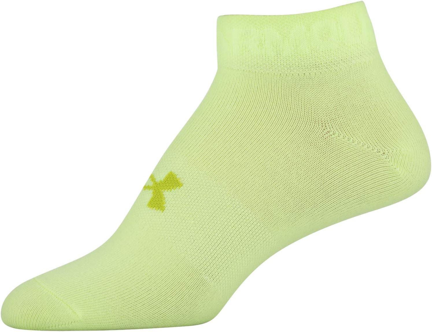 imageUnder Armour Womens Essential Lightweight Low Cut Socks 6PairsLime FizzHalo Gray