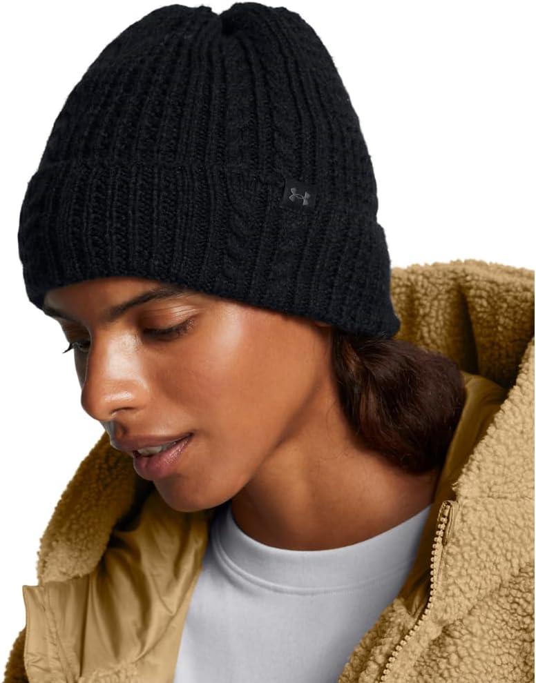 imageUnder Armour Womens Halftime Cable Knit Beanie001 Black  Black  Castlerock