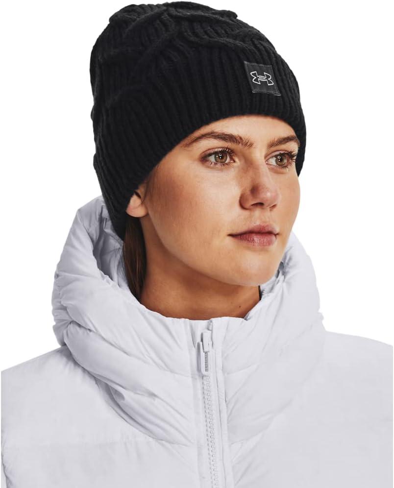 imageUnder Armour Womens Halftime Cable Knit Beanie001 Black  Jet Gray  Halo Gray