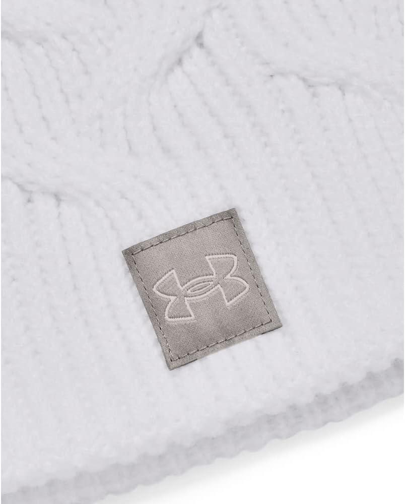 imageUnder Armour Womens Halftime Cable Knit Beanie100 White  Ghost Gray  White