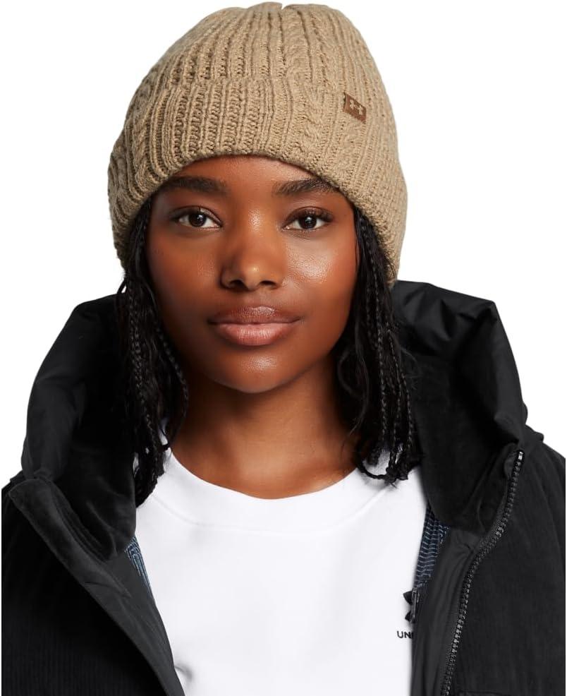 imageUnder Armour Womens Halftime Cable Knit Beanie263 Camel  Coyote  Camel
