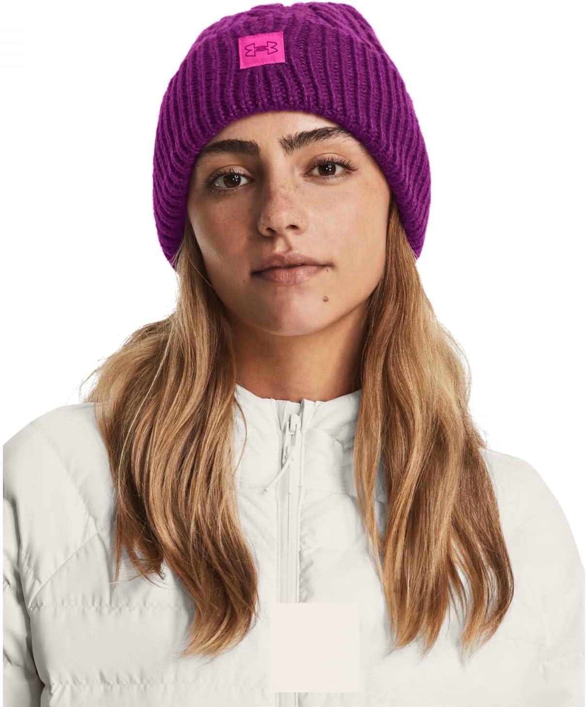 imageUnder Armour Womens Halftime Cable Knit Beanie573 Mystic Magenta  Rebel Pink  Mystic Magenta