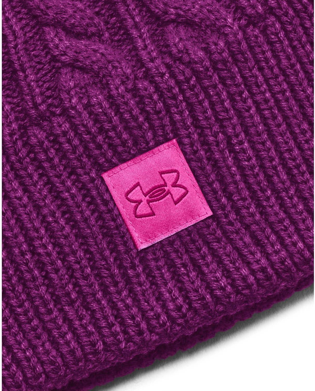 imageUnder Armour Womens Halftime Cable Knit Beanie573 Mystic Magenta  Rebel Pink  Mystic Magenta