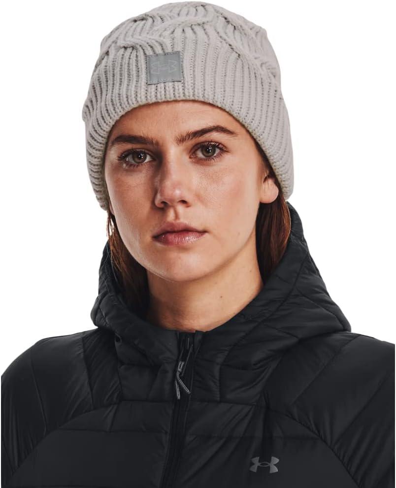 imageUnder Armour Womens Halftime Cable Knit Beanie592 Ghost Gray  Tin  Ghost Gray