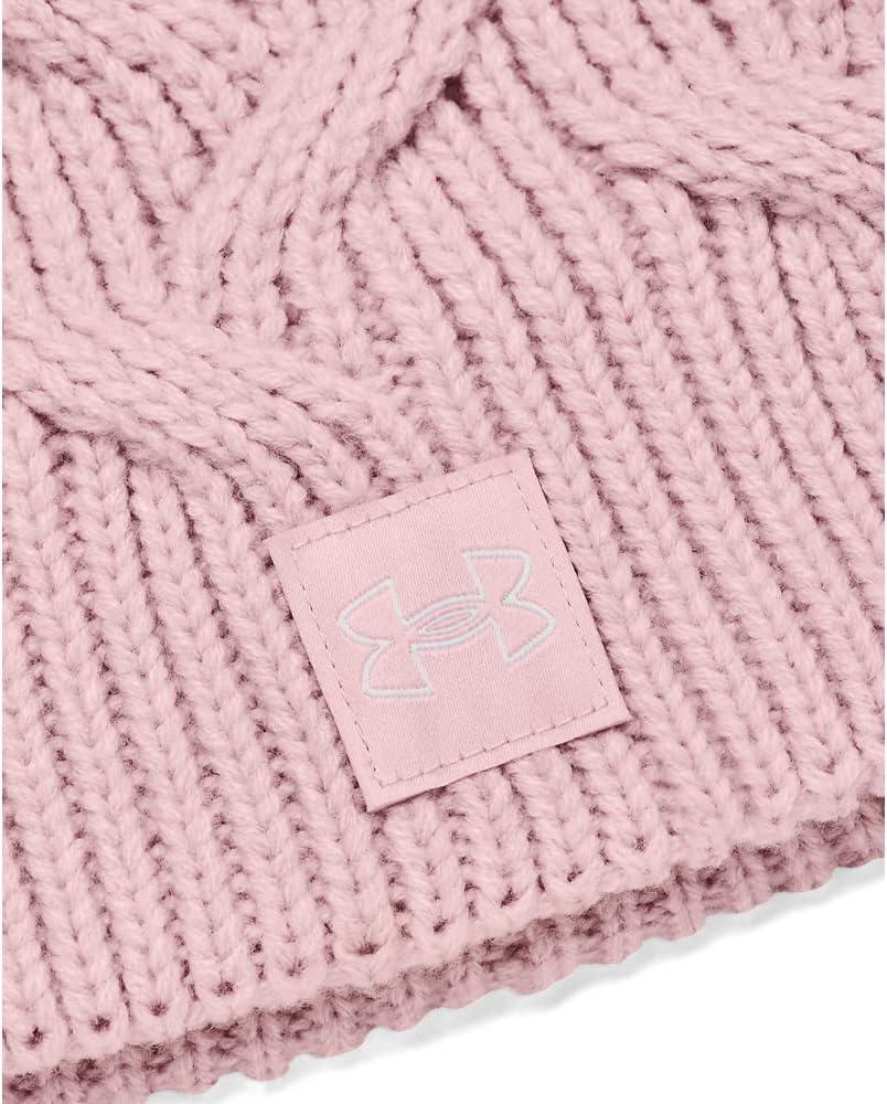 imageUnder Armour Womens Halftime Cable Knit Beanie647 Prime Pink  Prime Pink  White