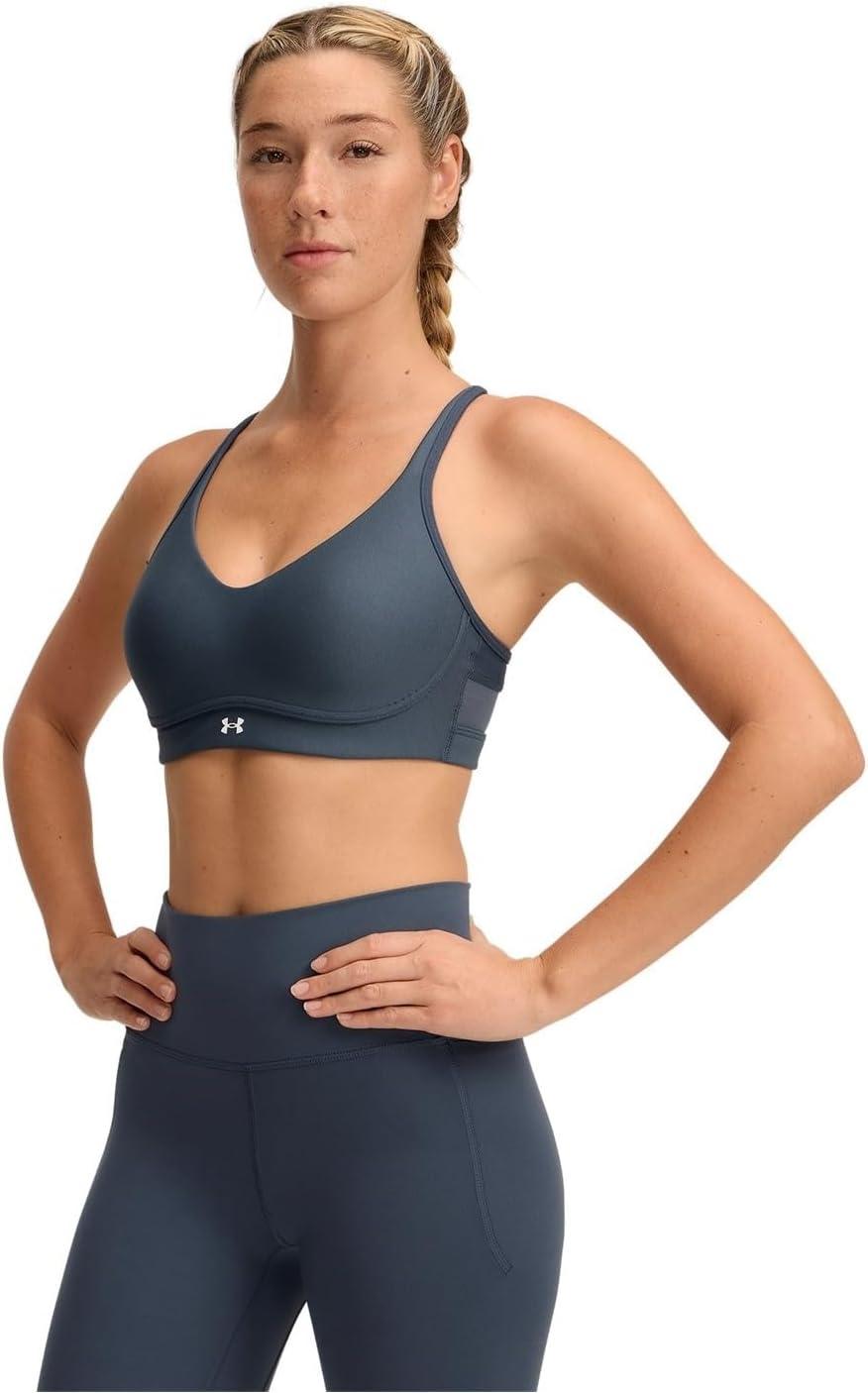 imageUnder Armour Womens Infinity Low Impact Sports Bra DDD Cup044 Downpour Gray   White
