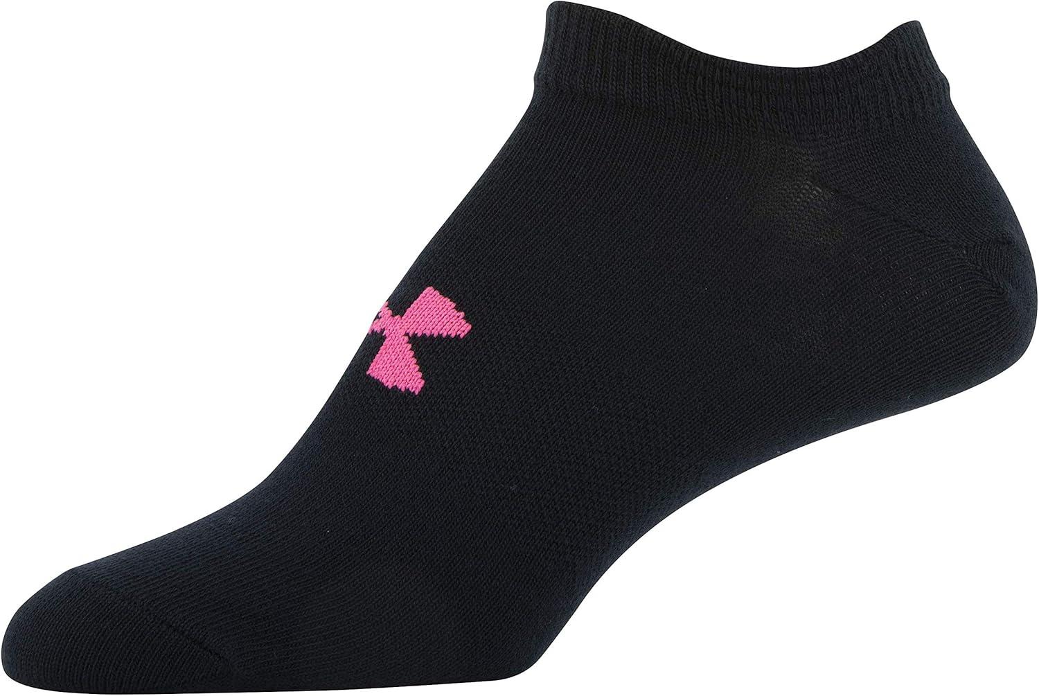 imageUnder Armour womens Essential 20 Lightweight No Show Socks 6pairsBlackCerise Assorted