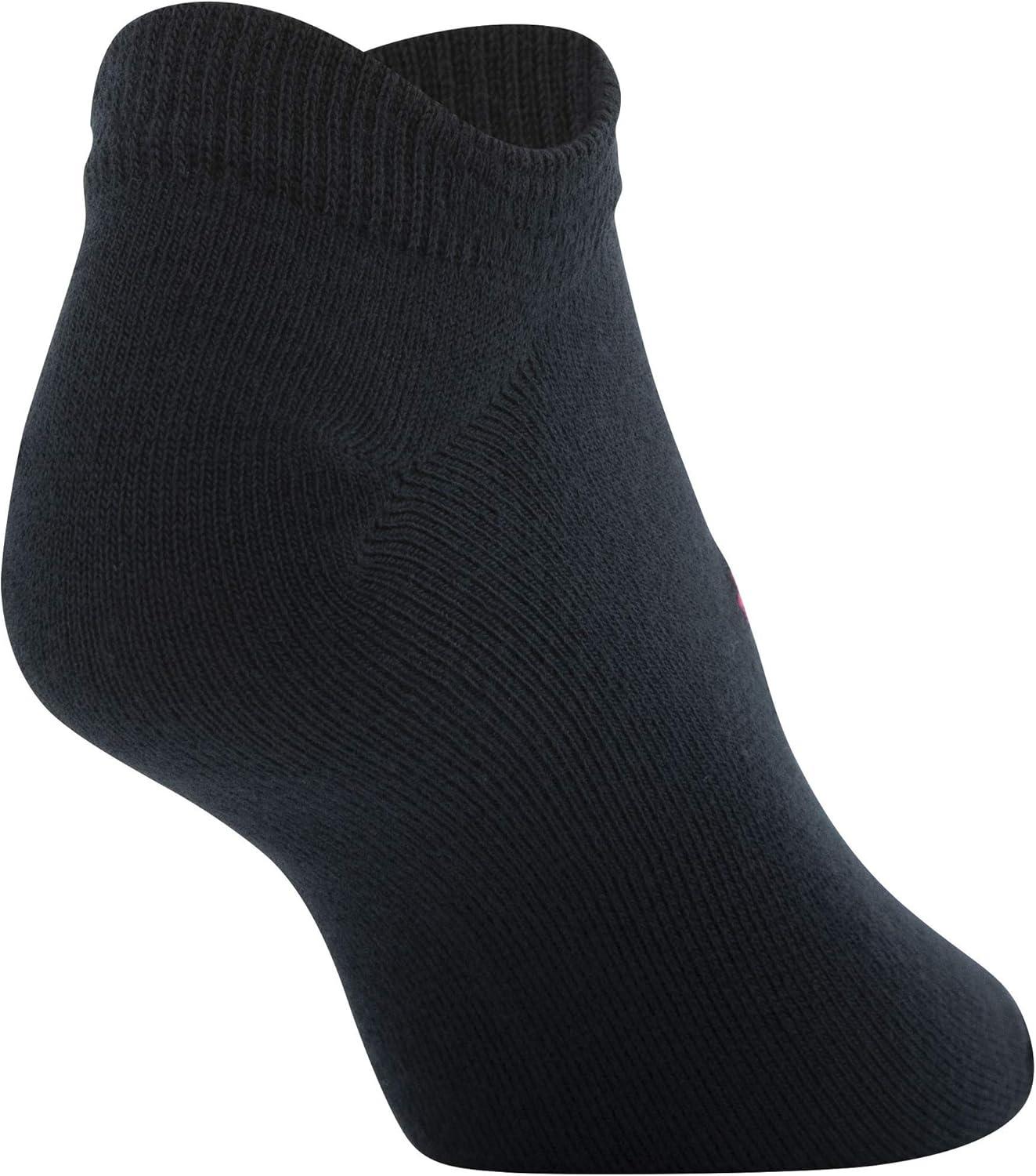imageUnder Armour womens Essential 20 Lightweight No Show Socks 6pairsBlackCerise Assorted