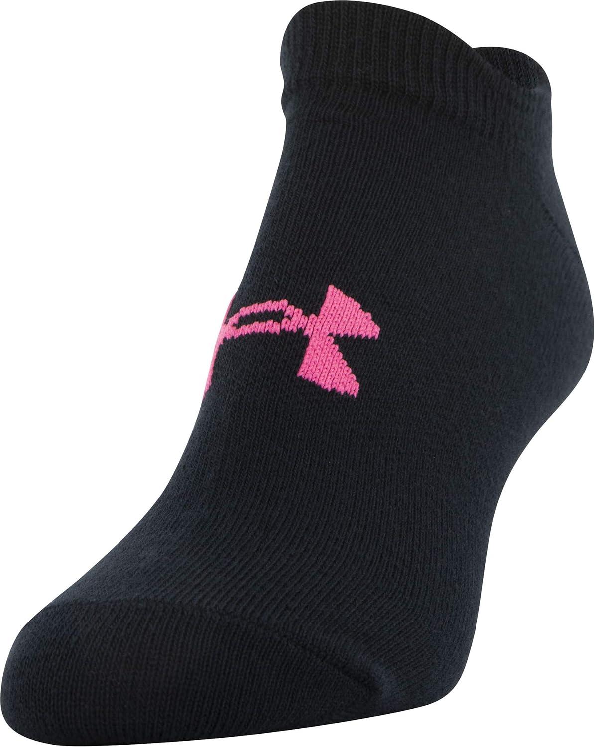 imageUnder Armour womens Essential 20 Lightweight No Show Socks 6pairsBlackCerise Assorted