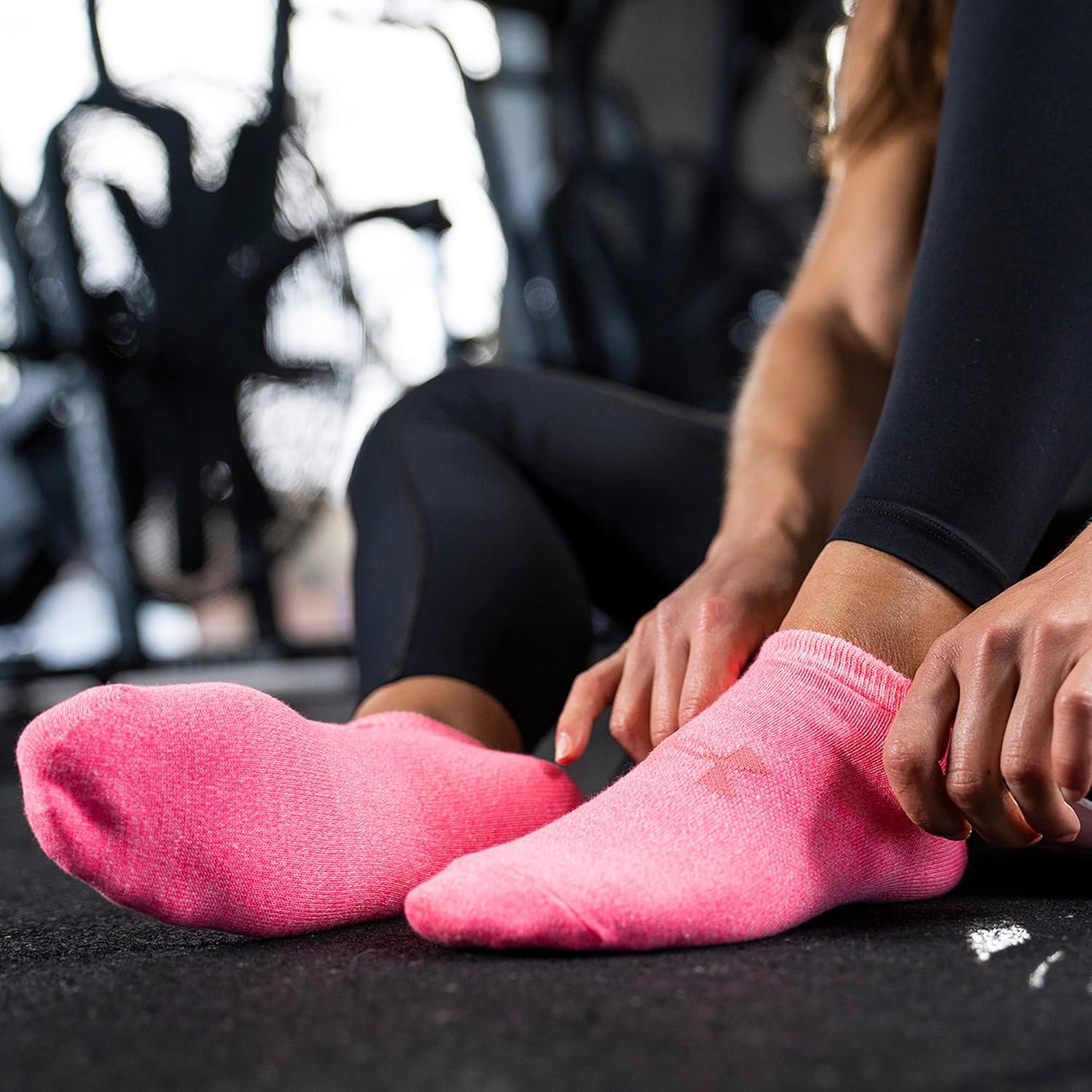 imageUnder Armour womens Essential 20 Lightweight No Show Socks 6pairsRebel Pink Assorted
