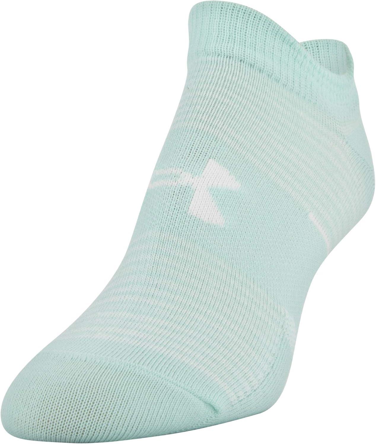 imageUnder Armour womens Essential 20 No Show Socks 6pairs DiscontinuedAqua Float Assorted