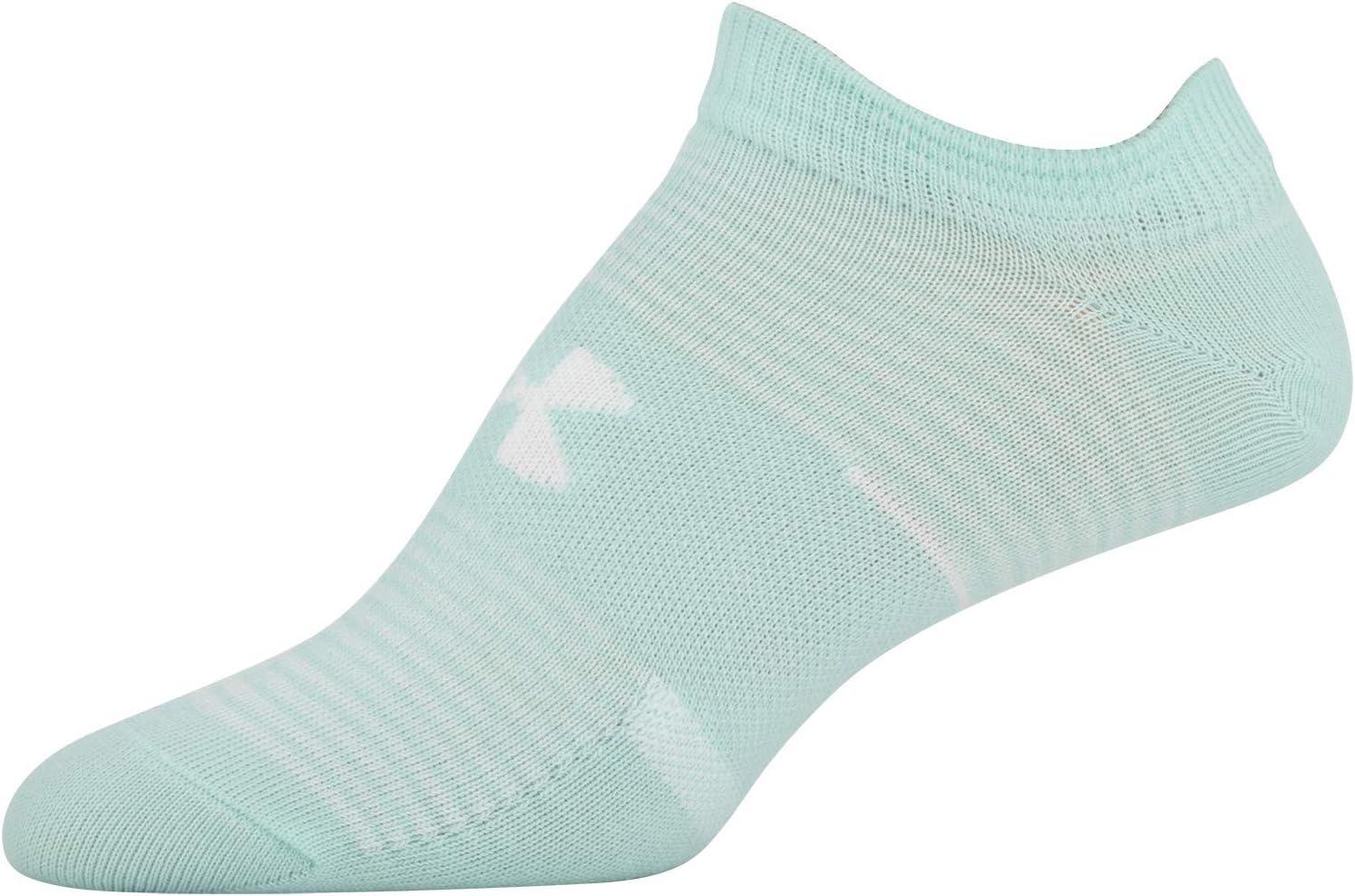 imageUnder Armour womens Essential 20 No Show Socks 6pairs DiscontinuedAqua Float Assorted