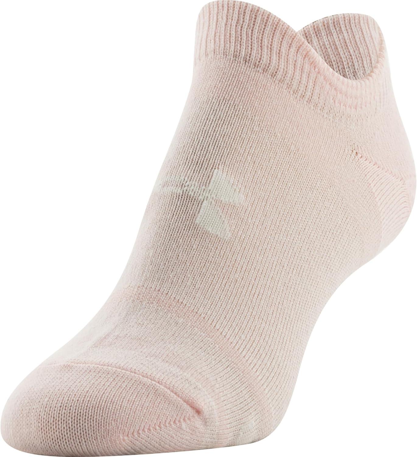imageUnder Armour womens Essential 20 No Show Socks 6pairs DiscontinuedBeta Tint Assorted Lockedin Fit