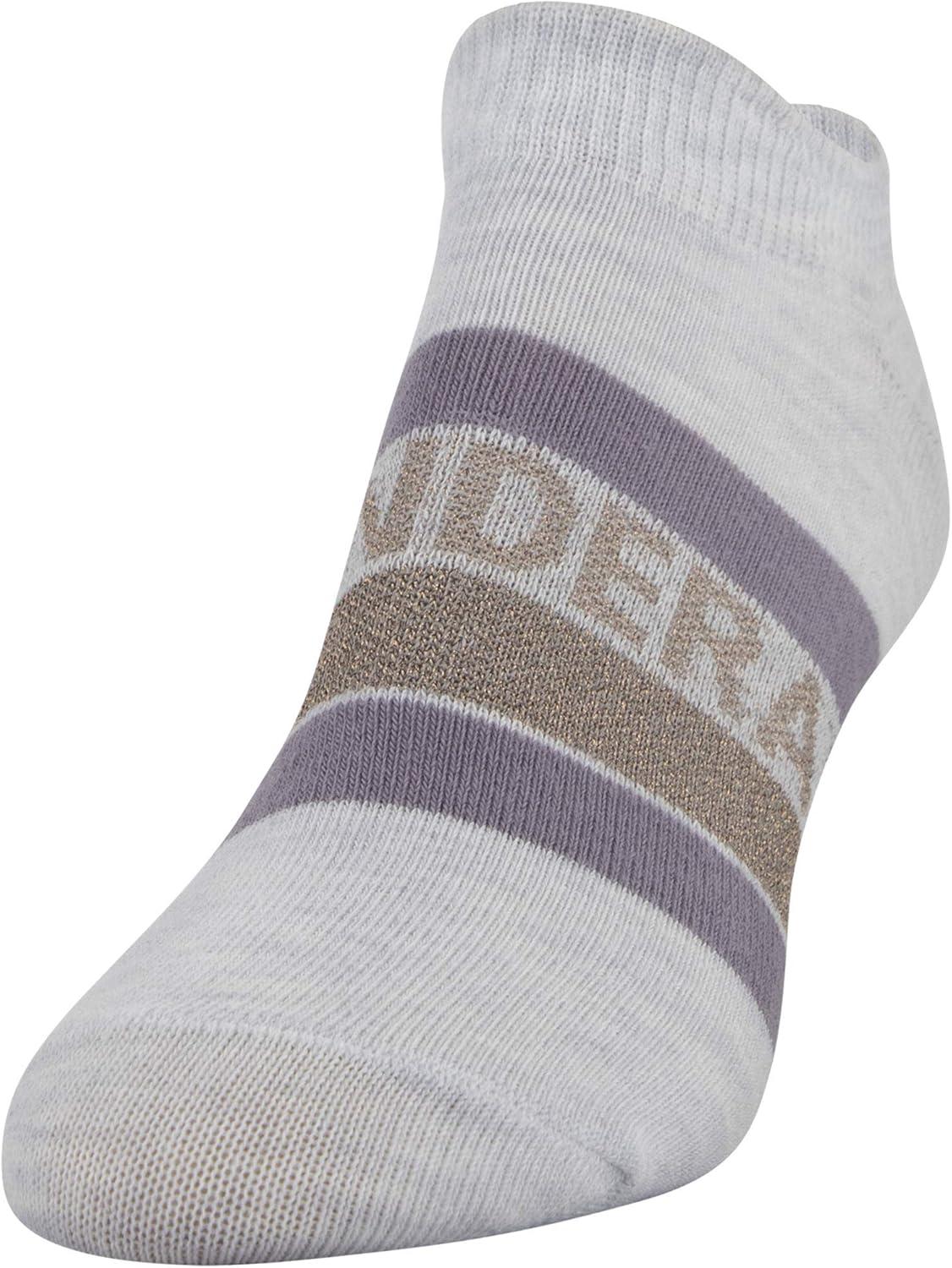 imageUnder Armour womens Essential 20 No Show Socks 6pairs DiscontinuedHalo GraySlate Purple