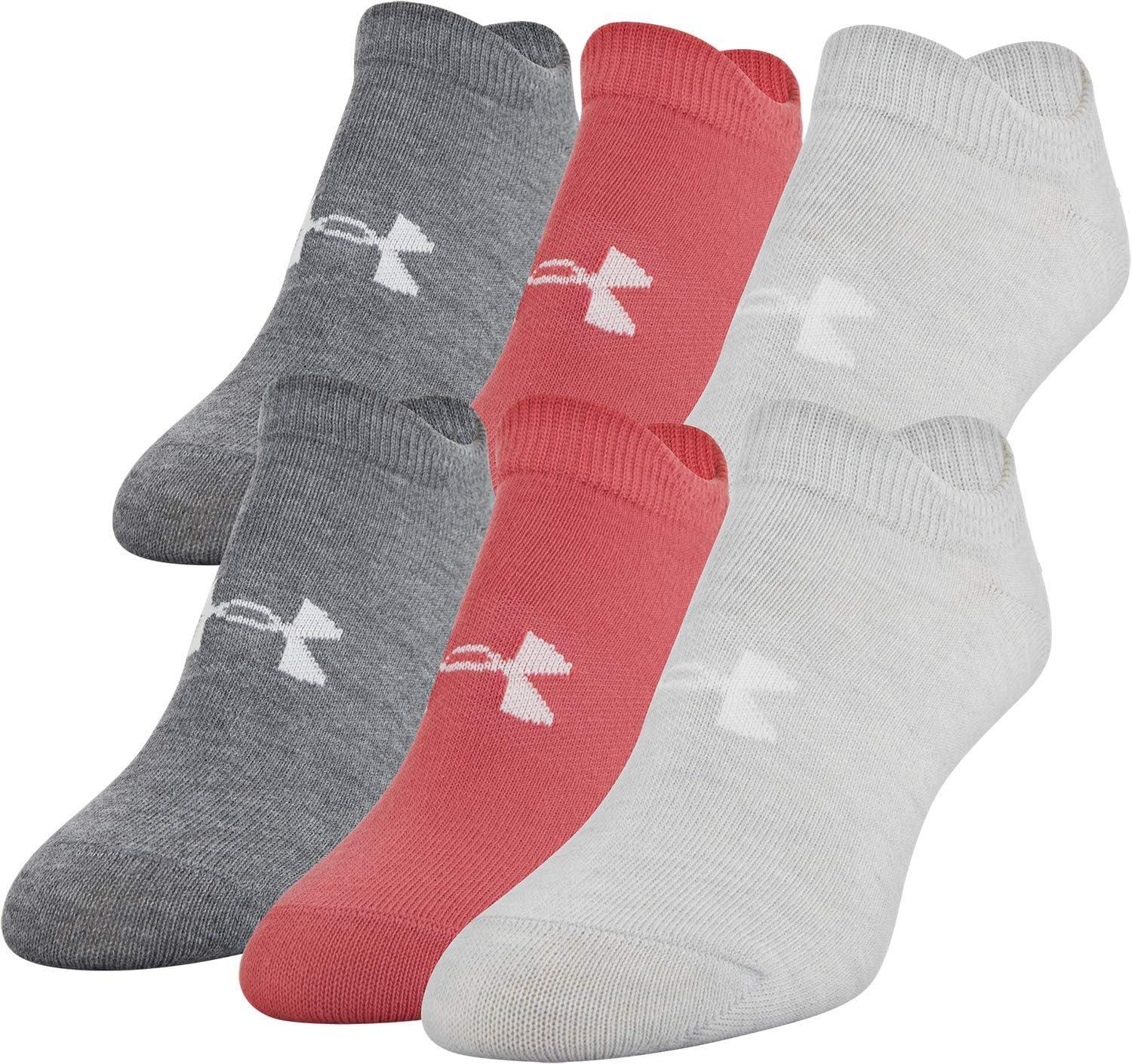 imageUnder Armour womens Essential 20 No Show Socks 6pairs DiscontinuedHeather Assorted