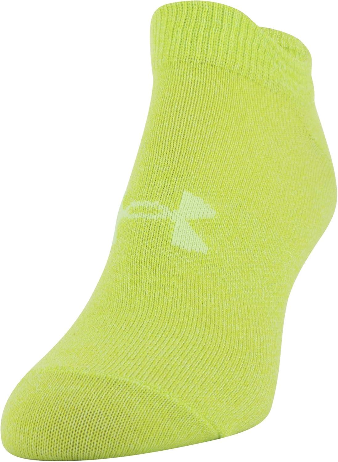 imageUnder Armour womens Essential 20 No Show Socks 6pairs DiscontinuedLime FizzWhite