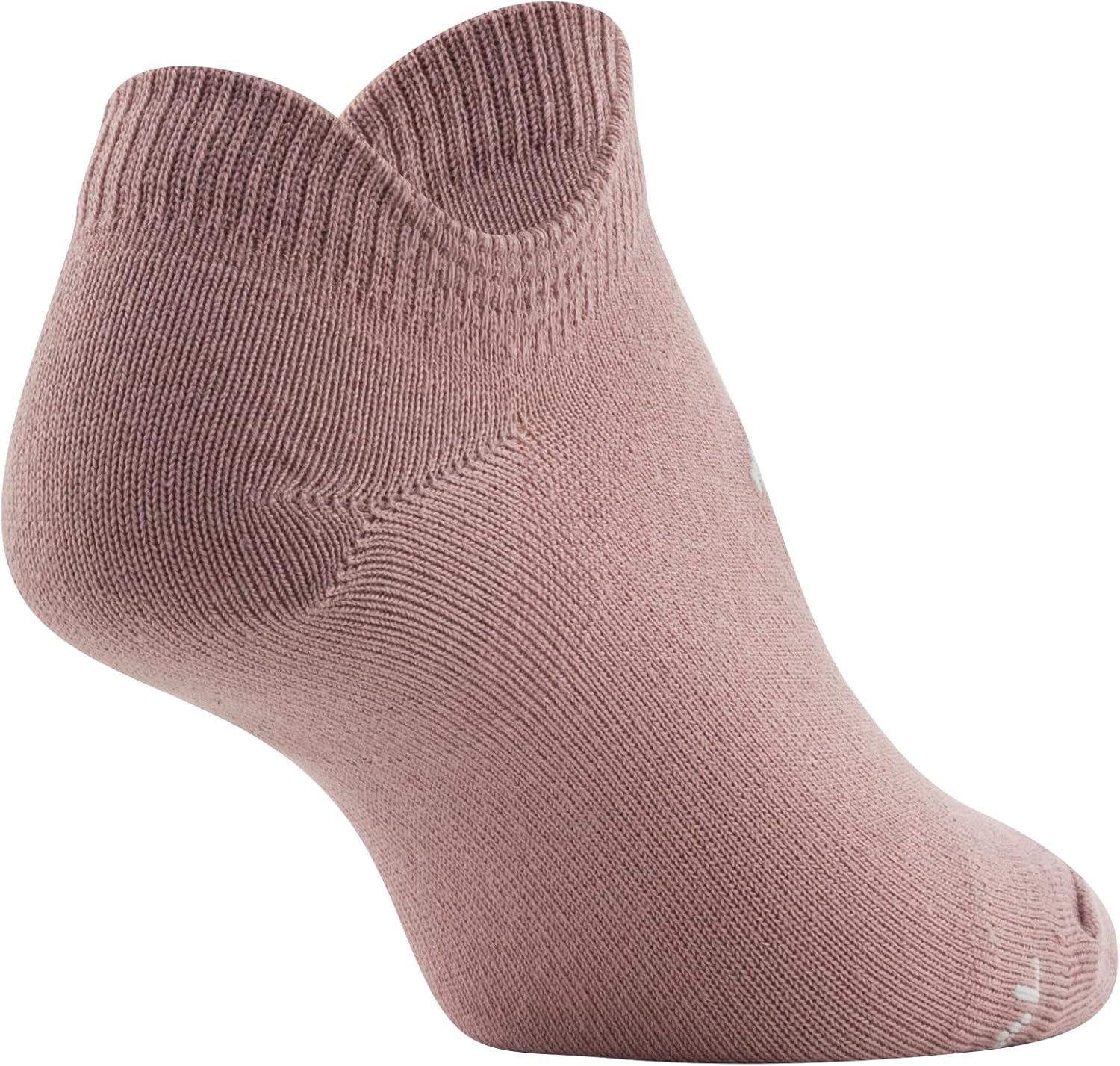 imageUnder Armour womens Essential 20 No Show Socks 6pairs DiscontinuedPink Elixir Assorted Lockedin Fit