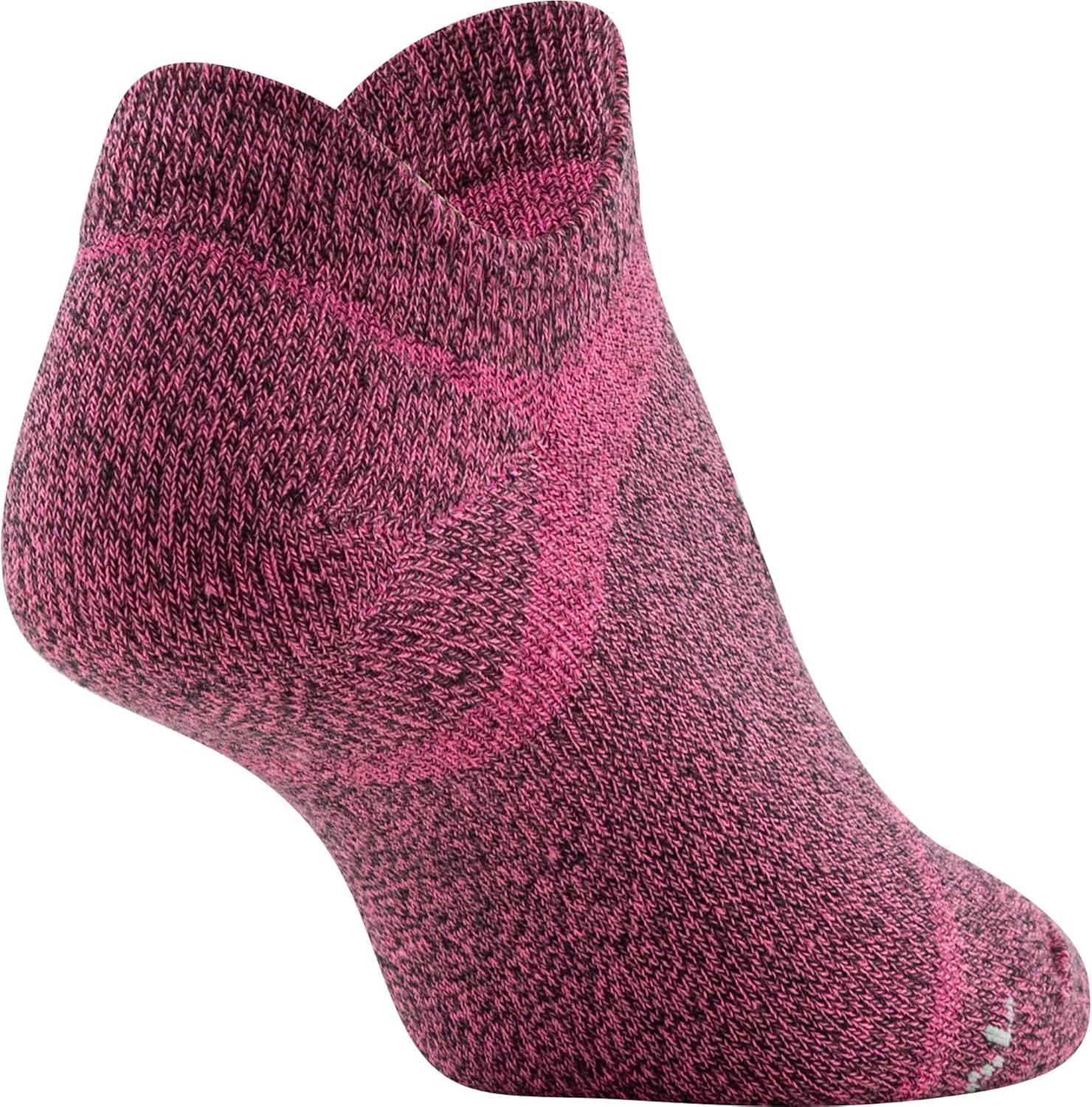imageUnder Armour womens Essential 20 No Show Socks 6pairs DiscontinuedPink Punk Assorted Lockedin Fit