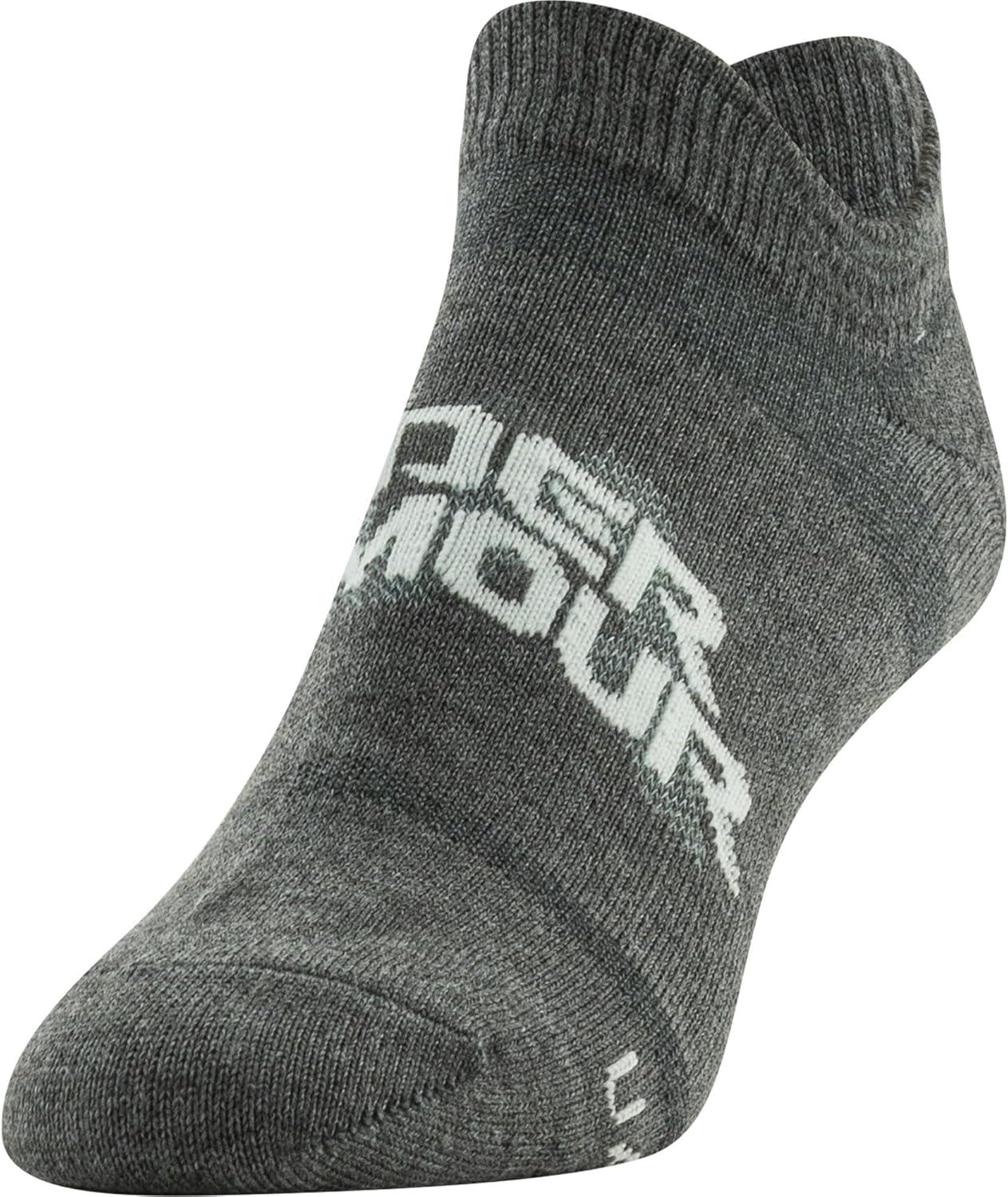 imageUnder Armour womens Essential 20 No Show Socks 6pairs DiscontinuedPitch Gray Assorted Lockedin Fit
