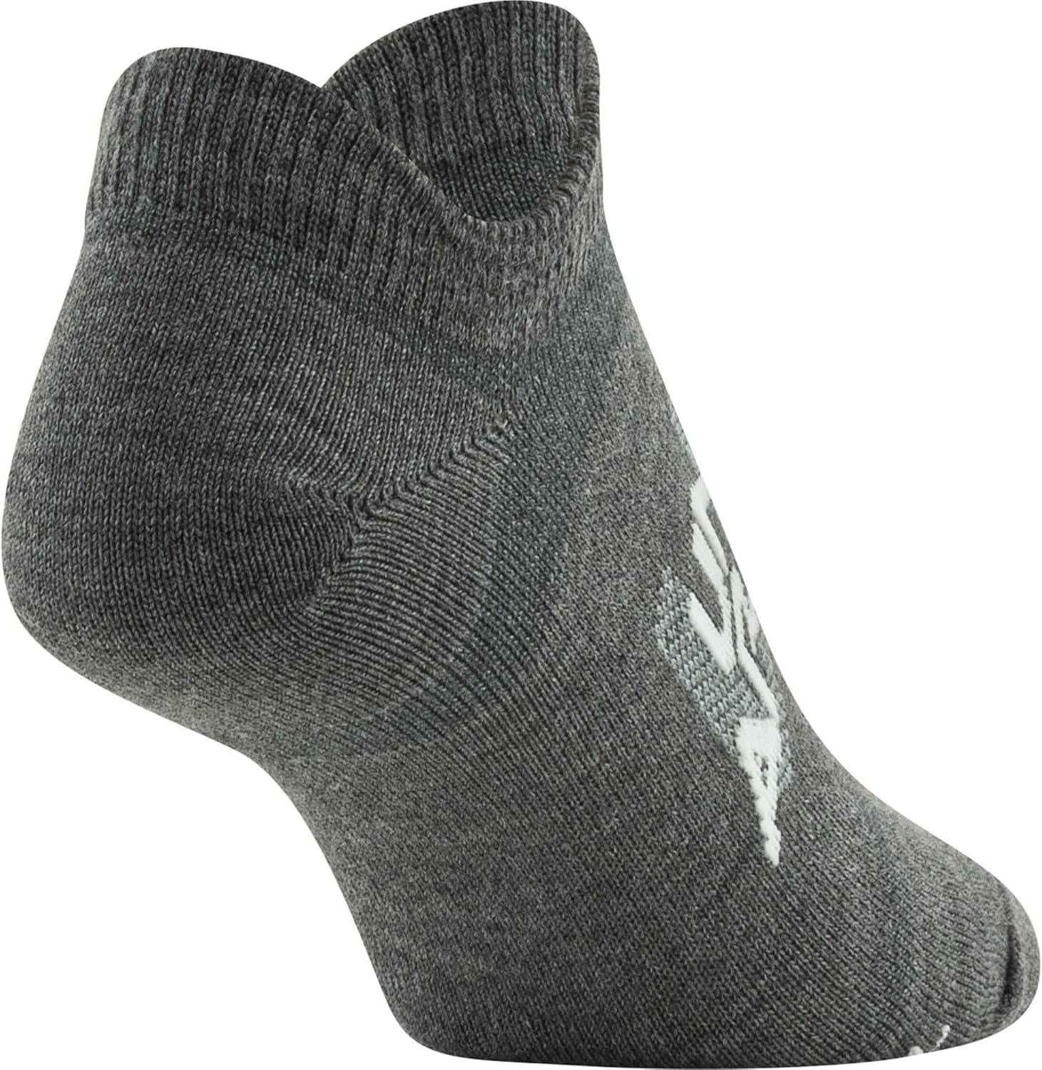 imageUnder Armour womens Essential 20 No Show Socks 6pairs DiscontinuedPitch Gray Assorted Lockedin Fit