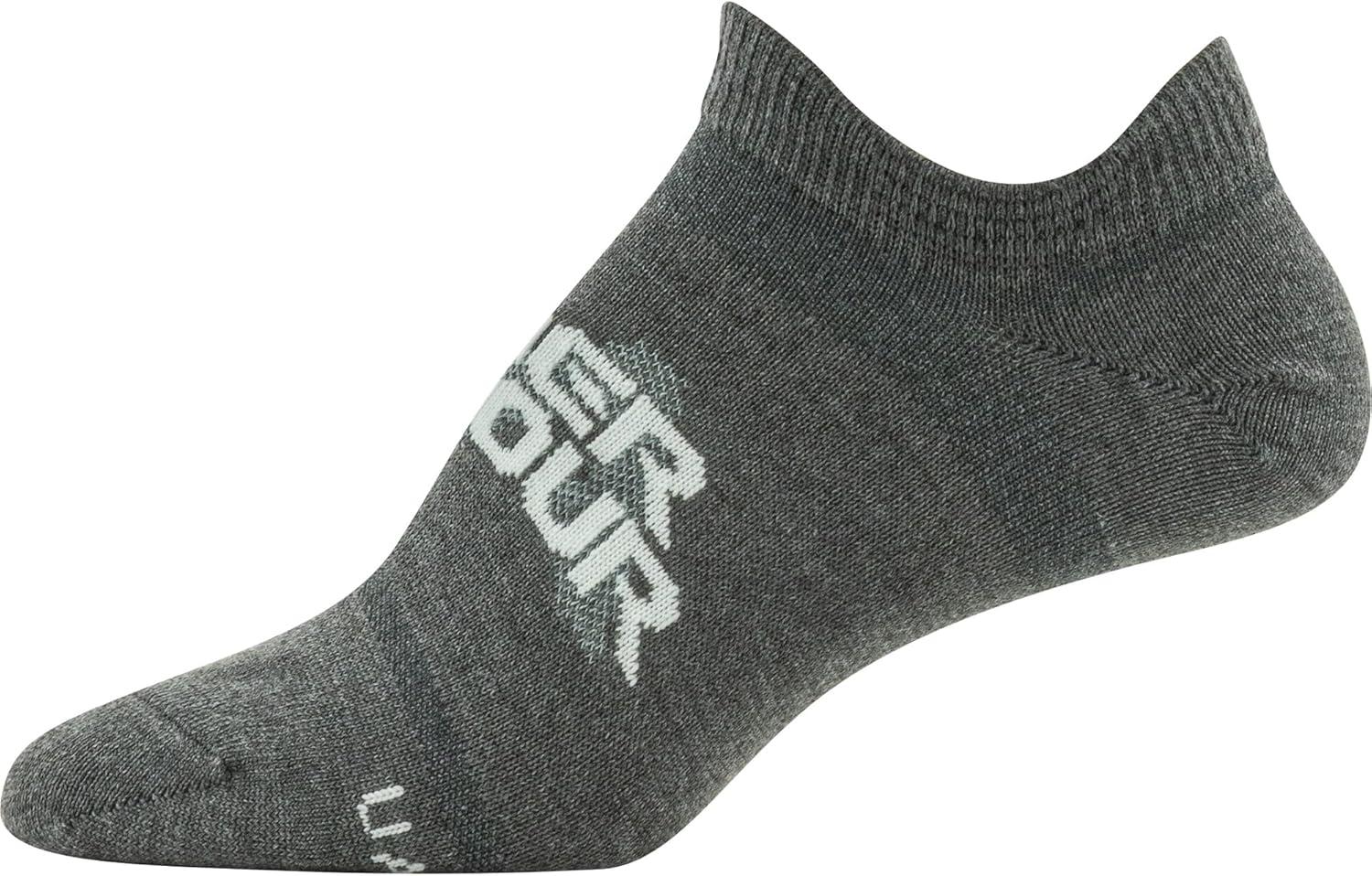imageUnder Armour womens Essential 20 No Show Socks 6pairs DiscontinuedPitch Gray Assorted Lockedin Fit
