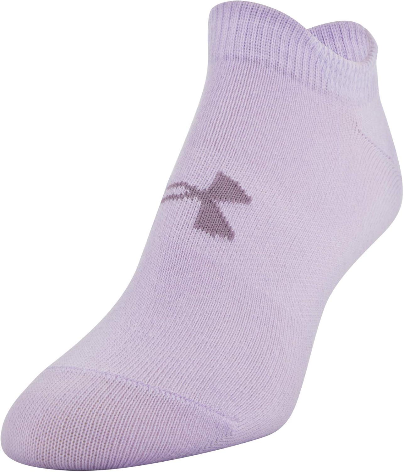 imageUnder Armour womens Essential 20 No Show Socks 6pairs DiscontinuedPurple Assorted