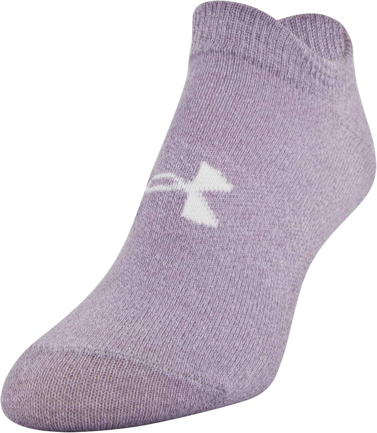 imageUnder Armour womens Essential 20 No Show Socks 6pairs DiscontinuedPurple Assorted