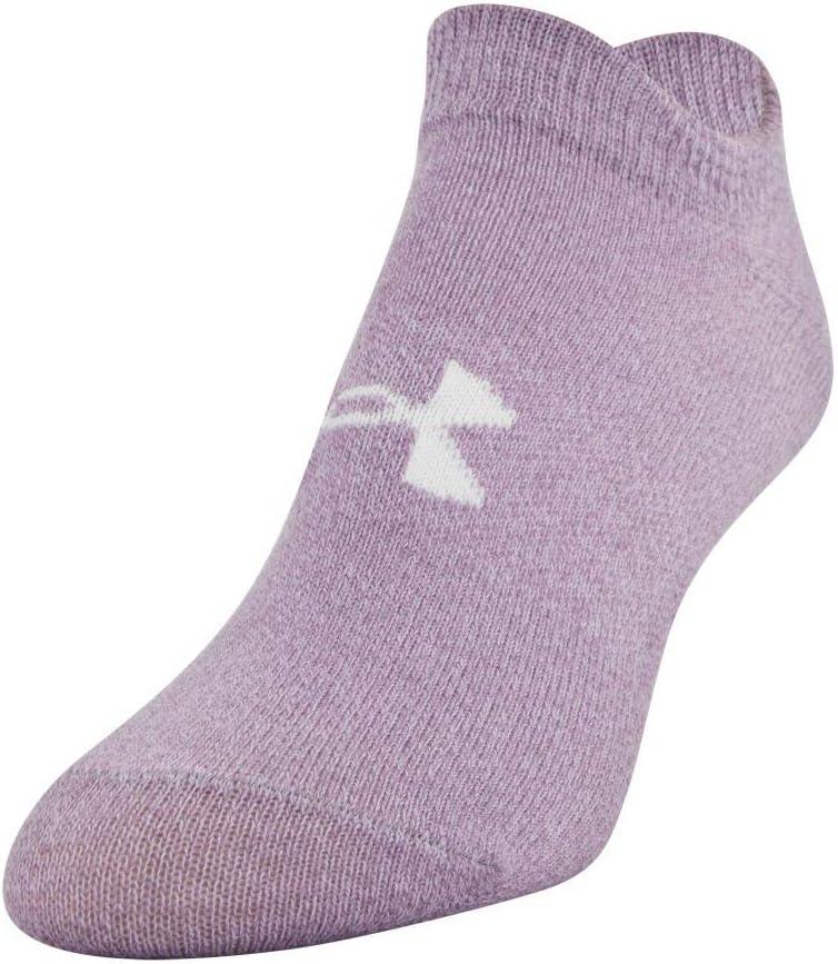 imageUnder Armour womens Essential 20 No Show Socks 6pairs DiscontinuedPurple Assorted